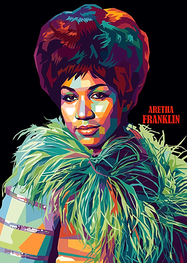 Aretha Franklin Pop Art Portrait