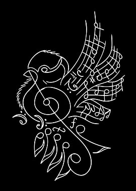 Musical Bird Illustration