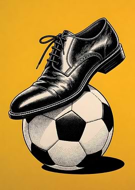 Dress Shoe on Soccer Ball