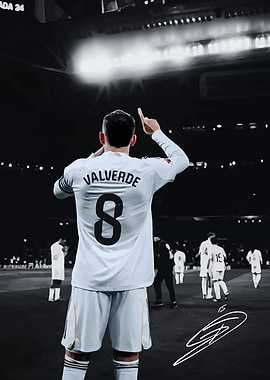 Valverde celebrating on the field