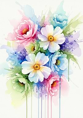 Watercolor Floral Arrangement