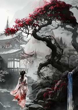 Woman in a Japanese Garden