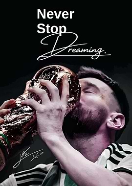 Lionel Messi with World Cup Trophy