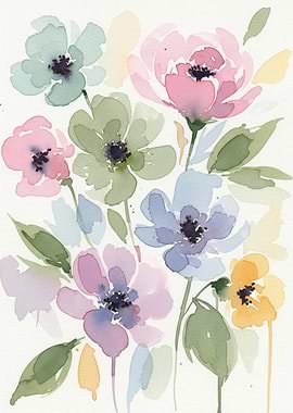 Watercolor floral painting