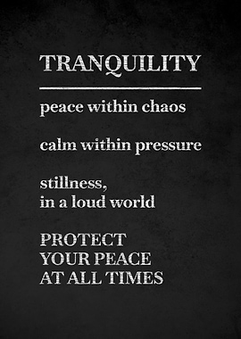 Tranquility Quote Poster