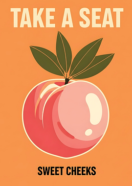 Take a Seat Sweet Cheeks Peach