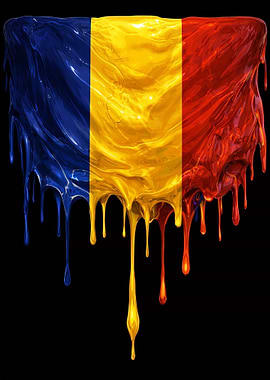 Dripping Romanian Flag