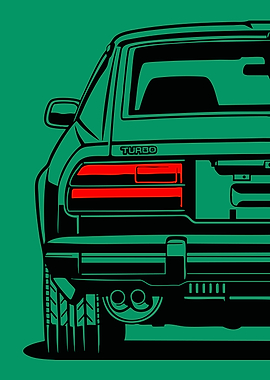 Retro Turbo Car Rear View