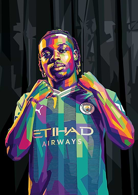 Jeremy Doku Colorful Pop Art