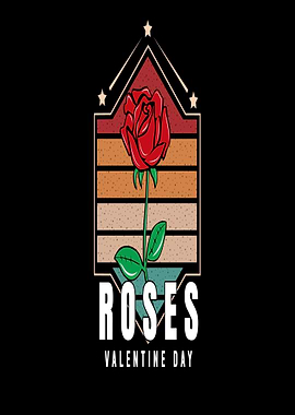 Retro Valentine's Day Rose Design