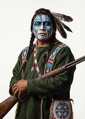 Native American Man with Rifle