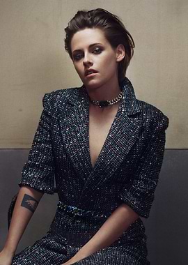 Kristen Stewart in a Tweed Blazer