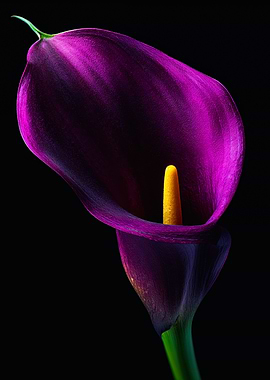 Vibrant Purple Calla Lily Dark Background