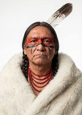 Native American Man with War Paint