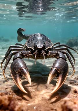 Scorpion Lobster Underwater