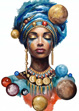 Woman with Celestial Ornaments