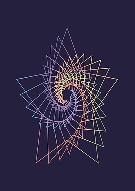Geometric Star Spiral Abstract Art