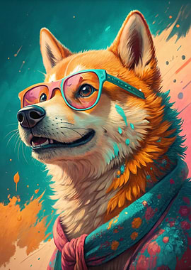 Cool Dog Wearing Sunglasses