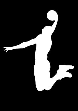 Basketball Player Dunking Silhouette