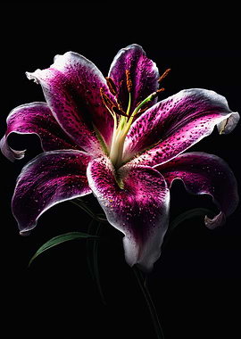 Vibrant Purple Stargazer Lily Portrait