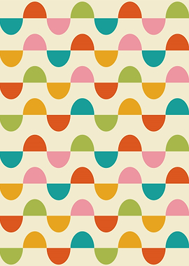 Retro Wavy Geometric Pattern
