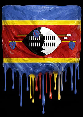 Dripping Eswatini Flag