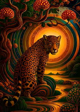 Jaguar in a Mystical Forest