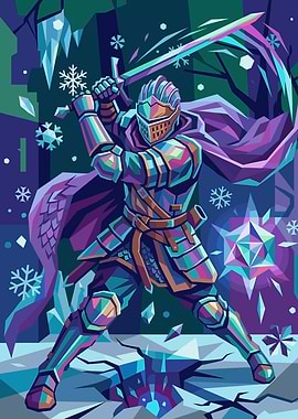 Knight in Icy Environment