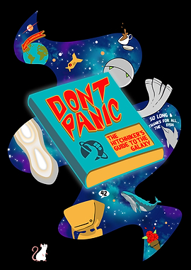 Don't Panic Hitchhiker's Guide to the Galaxy