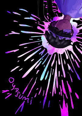 Oyasumi Text Art with Splatter