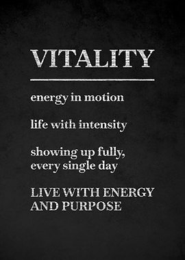 Vitality Definition Poster