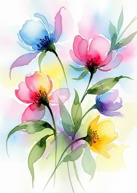 Watercolor floral arrangement