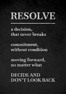 Resolve Motivational Text Art