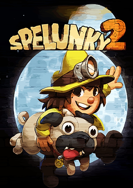 Spelunky 2 Video Game Cover Art