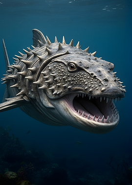 Spiky prehistoric sea monster