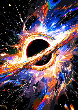 Abstract Black Hole Space Art
