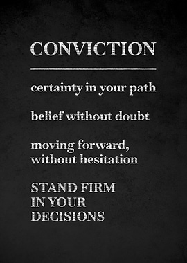 Conviction Motivational Text Art