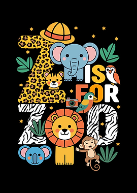 Zoo Animals Alphabet Art