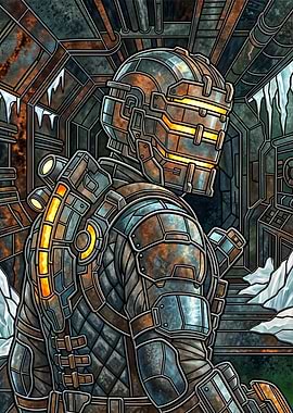 Isaac Clarke in Stained Glass Style