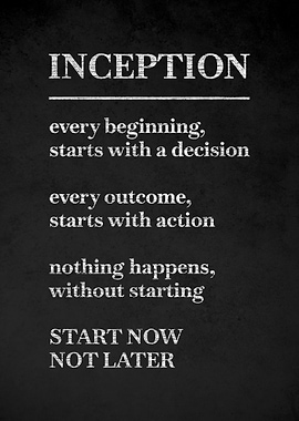 Inception motivational quote poster