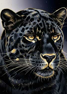 Black Panther with Gold Accents