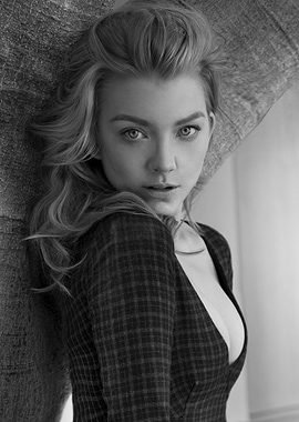 Black and White Portrait of Natalie Dormer