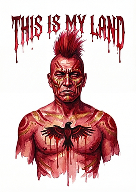 Native American Warrior with Raven