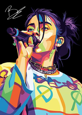 Billie Eilish Pop Art Portrait