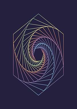 Geometric Hexagonal Swirl