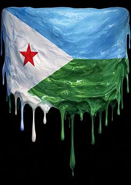 Dripping Flag of Djibouti
