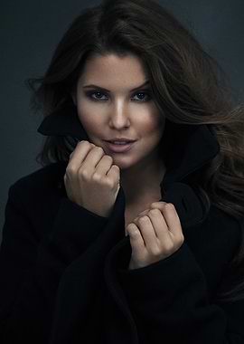 Amanda Cerny in black coat