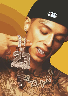 Central cee Rapper with '23' Necklace