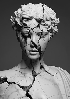 Cracked Marble Bust