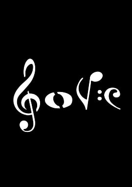 Love spelled with musical notes